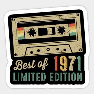 Best Of 1971 52th Birthday Sticker